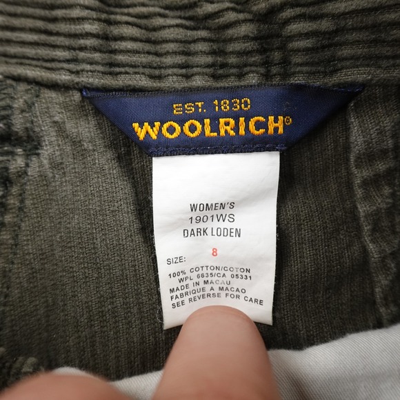 Woolrich Pants Womens 8 Brown Corduroy Cord Chino Trouser High Rise Straight - Picture 6 of 9